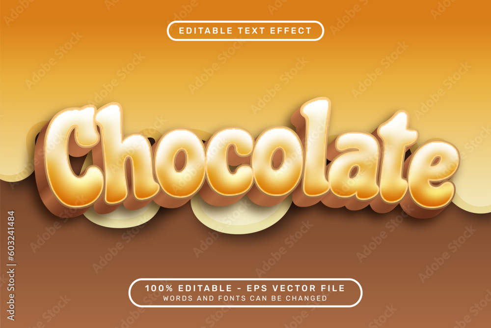 Aufkleber chocolate 3d text effect and editable text effect