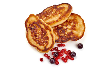 Delicious pancakes, isolated on white background. High resolution image.