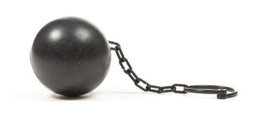 Heavy looking ball with cuff chain for prisoners