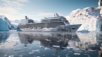 Arctic Serenity: Opulent Cruise Ship amidst Frozen Majesty 3. Generative AI