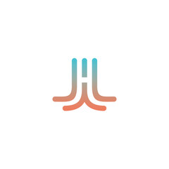 Letter H Logo Line Design. H Initial Simple Design