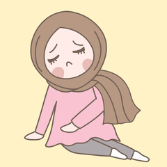muslim girl is tired , tired hijab girl