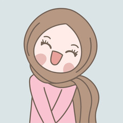 Obraz premium hijab girl is happy 