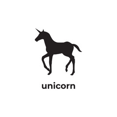 simple black unicorn silhouette vector design