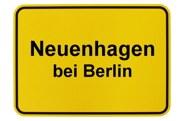 Illustration eines Ortsschildes der Gemeinde Neuenhagen bei Berlin in Brandenburg