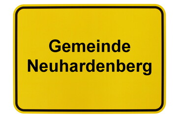 Illustration eines Ortsschildes der Gemeinde Neuhardenberg in Brandenburg