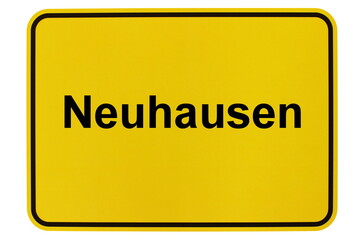 Illustration eines Ortsschildes der Gemeinde Neuhausen in Brandenburg