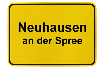 Illustration eines Ortsschildes der Gemeinde Neuhausen an der Spree in Brandenburg