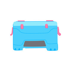 blue cooler box cartoon. refrigerator summer, ice drink blue cooler box sign. isolated symbol vector illustration