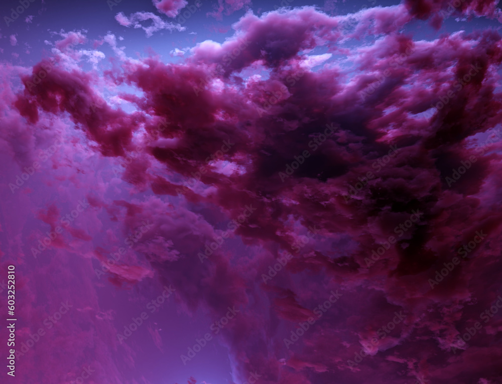 Wall mural nebula in outer space, planets and galaxy, 3d animation