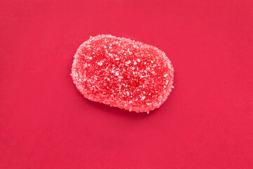 Fototapeta na wymiar Jelly candy on red background