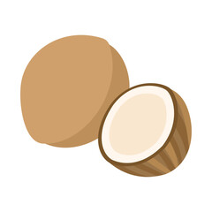 ココナッツ（ココヤシの実）。フラットなベクターイラスト。
Coconut. Flat designed vector illustration.