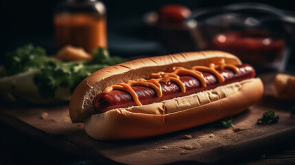 American hotdog hot dog - obrazy, fototapety, plakaty