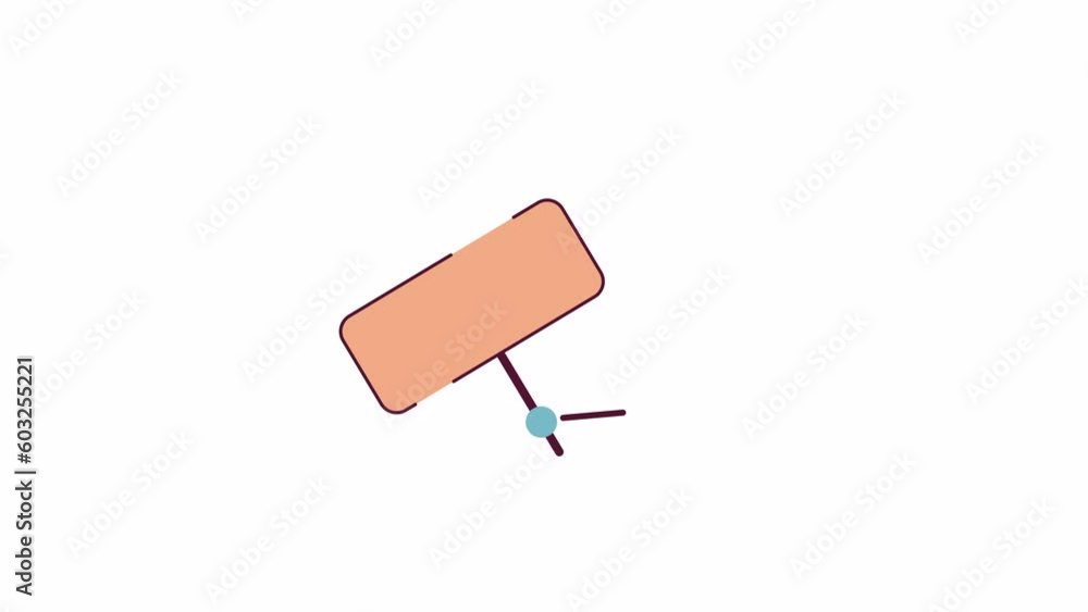 Poster holding blank sign animation. flat cartoon style icon 4k video footage for web design. animated adve