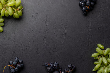 Various grapes on a table