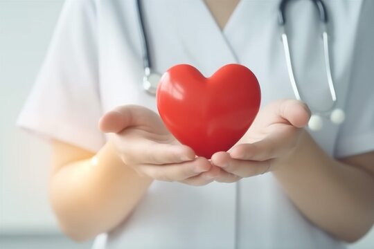 concept care hand hospital medicine health heart doctor cardiology person. Generative AI.