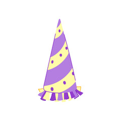 celebration party hat cartoon. fun decoration, cap celebrate celebration party hat sign. isolated symbol vector illustration