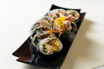 korean street food GIMBAP detail cut, 떡볶이