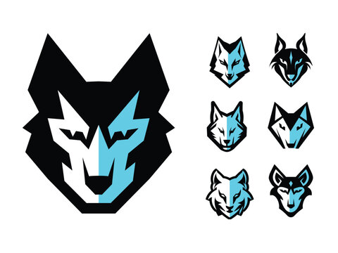 collection of clean and modern wolf logos, perfect for representing strength and power. These vector-based designs are versatile and customizable