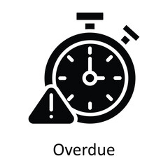 Overdue  vector  Solid Icon Design illustration. Time Management Symbol on White background EPS 10 File
