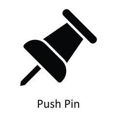 Push Pin vector  Solid Icon Design illustration. Time Management Symbol on White background EPS 10 File