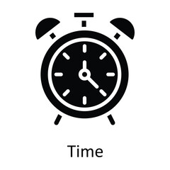 Time  vector  Solid Icon Design illustration. Time Management Symbol on White background EPS 10 File