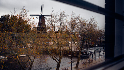 Watching a Windmill  by my window in Amsterdam.