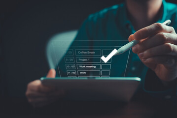 Checklist check.checkmark office task,to do list document business man, Checklist recheck, Checklist application. schedule plan 