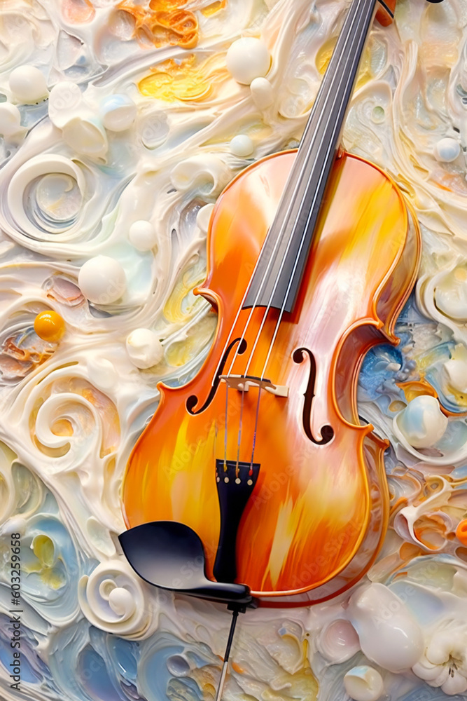 Poster classic music related abstract composition. created with generative ai technology.