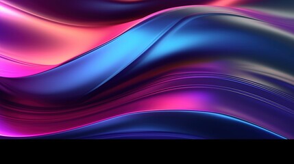 3d render, abstract background with glowing waves.Generative Ai