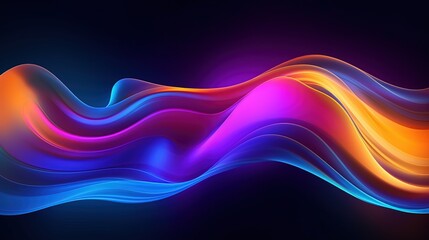 Fototapeta na wymiar 3d render, abstract background with glowing waves.Generative Ai