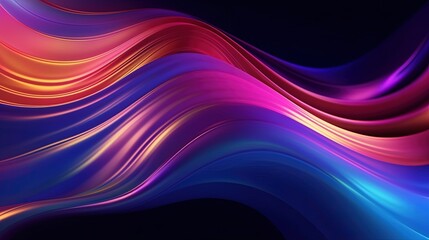 Obraz premium 3d render, abstract background with glowing waves.Generative Ai