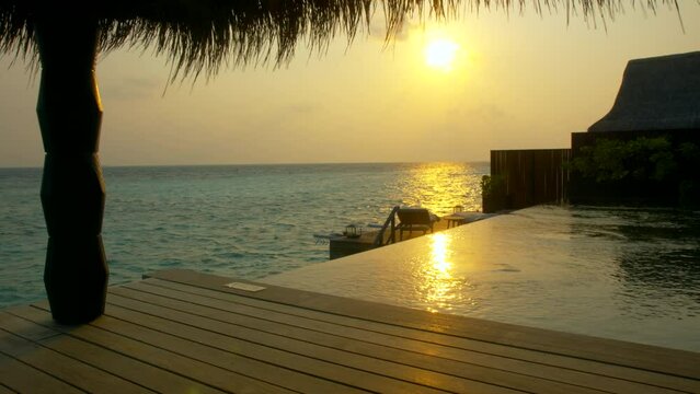 Sunset view from Maldives hotel