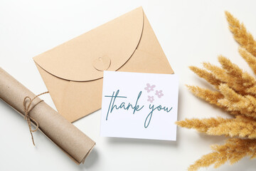 Words of gratitude, gratitude concept, text Thank you