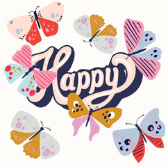 cute illustration with slogan. Vector graphic design for t-shirt. Positive text.