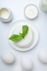 Concept of tasty food - different dairy products