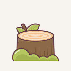 wood vector with outline style