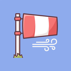 windsock vector with outline style