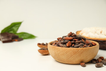 Concept of fresh and aromatic food - cacao beans