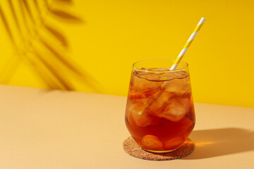 Fototapeta na wymiar Ice tea - drink for refreshing in hot summer weather