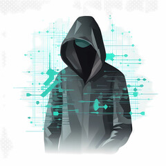 Hacker on transparent Background, PNG, Generative AI
