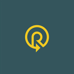 Fototapeta Letters R Reset arrow or any Re- logo design vector obraz