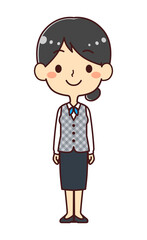 女性事務員　イラスト素材