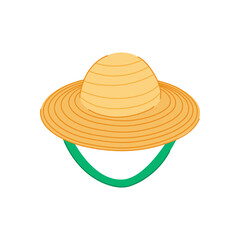 protection straw hat cartoon. fashion summer, clothing sun protection straw hat sign. isolated symbol vector illustration