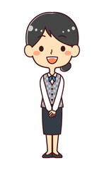 女性事務員　イラスト素材