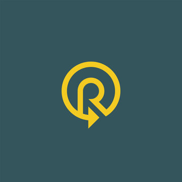 Letters R Reset arrow or any Re- logo design vector