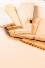 Large Variety of Separate Lineup of Assorted Types of Wood Materials for Crafts.