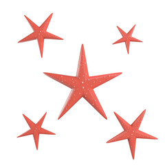 Fototapeta na wymiar set of red starfish