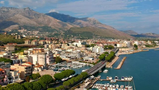 Sea landscape with Formia city, Lazio, Italy
