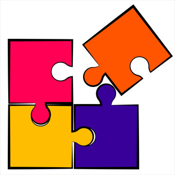 Jigsaw puzzle piece symbol flat vector illustration EPS 10 File.
